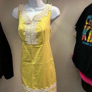 Lilly Pulitzer yellow sleeveless dress size 8